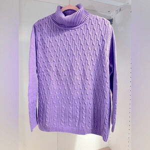 TABI  L Vintage cotton sweater purple cableknit